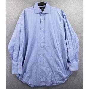 Polo Ralph Lauren Men's 16 32/33 Regent Classic Fit Blue Plaid Dress Shirt